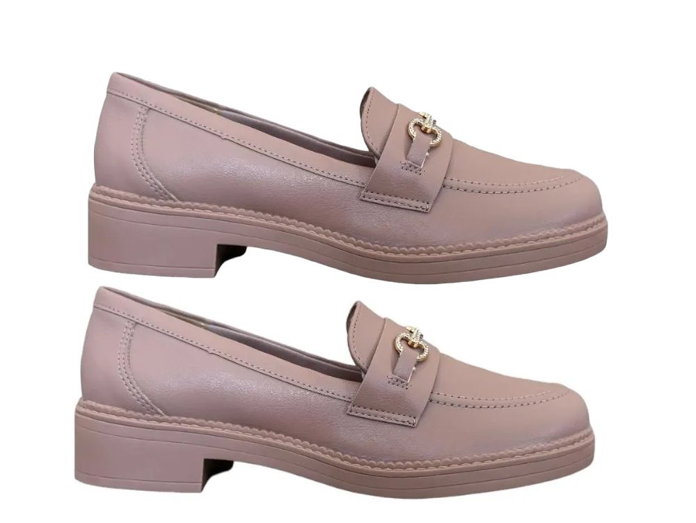Sapato Mocassim Loafer Via Marte 011-003 Feminino Bege 2