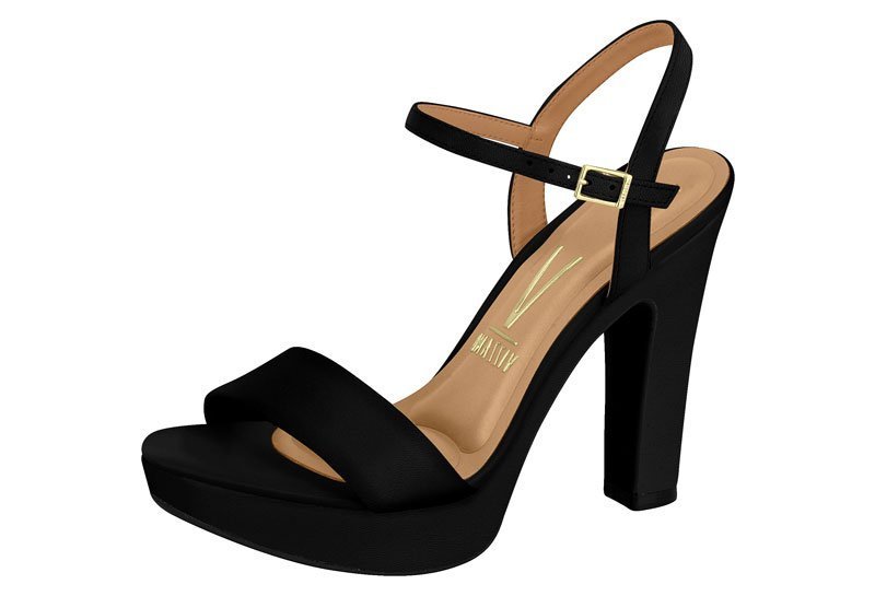 Sandália Vizzano 6292.200 Salto Alto Grosso Preto 2