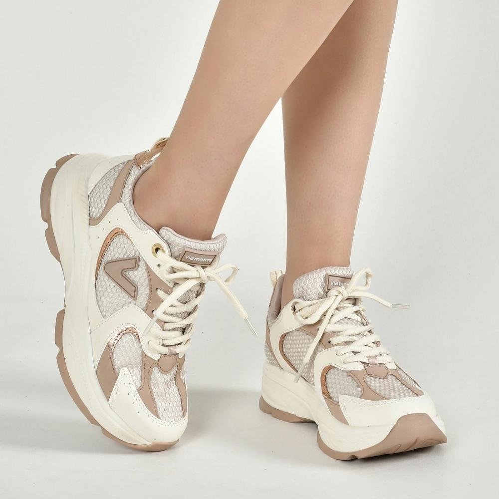 Tênis Casual Via Marte 135-003 Feminino Bege 5