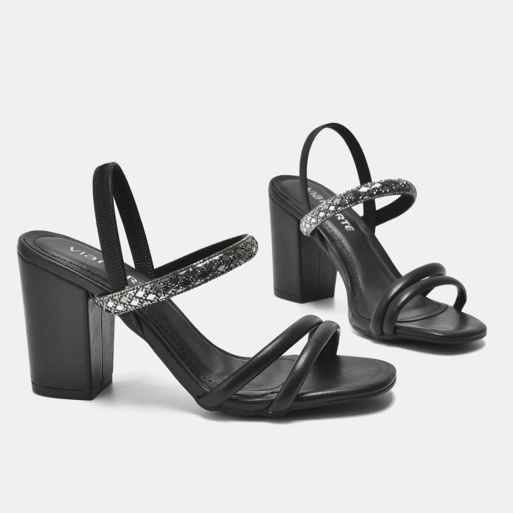 Sandália Via Marte 164-006 Feminino Preto 3