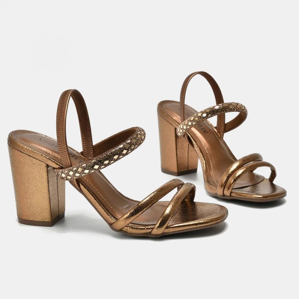 Sandália Via Marte 164-006 Feminino Dourado 3