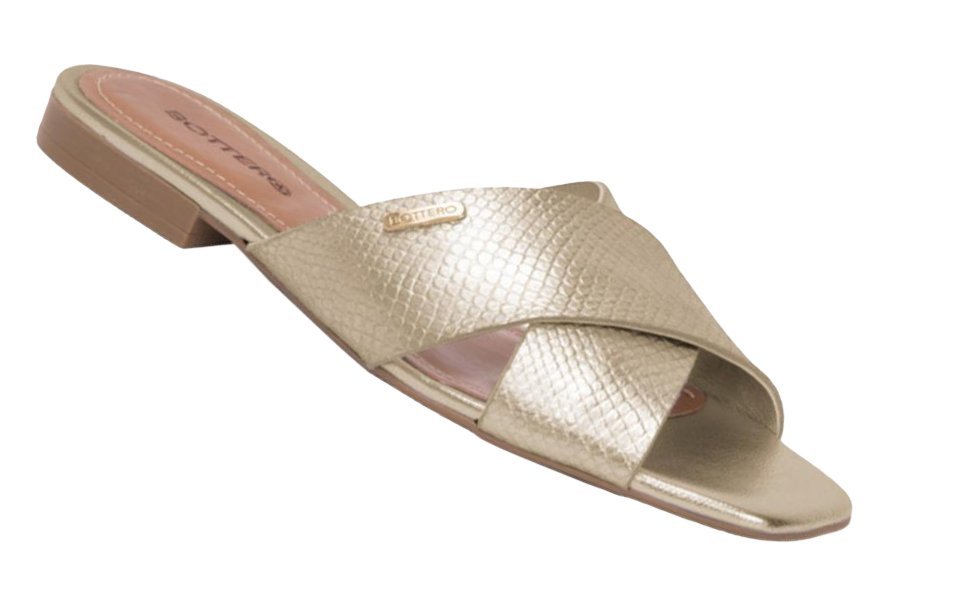 Rasteira de Couro Bottero 366901 Feminino Dourado 3