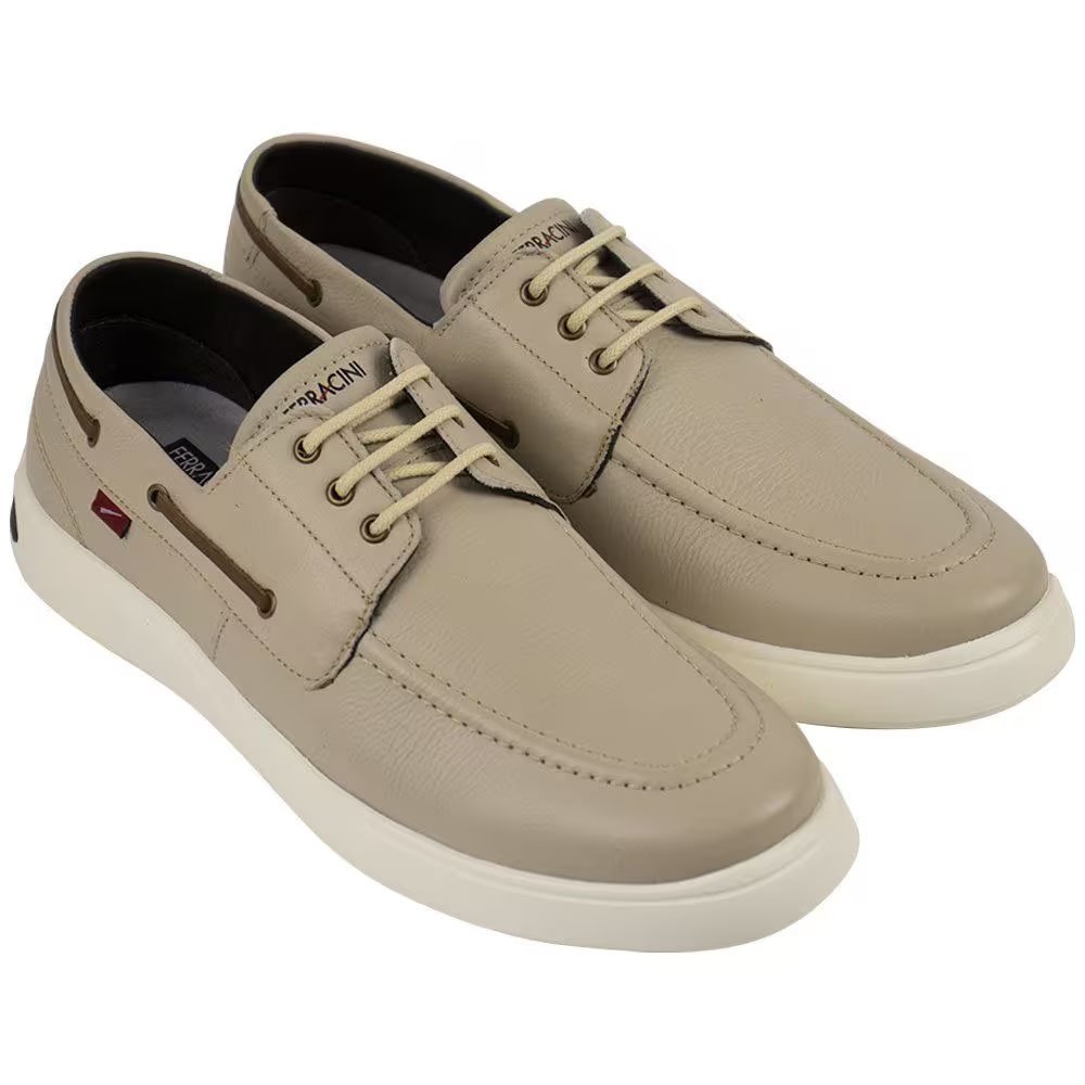 Sapato Casual 8961 Ferracini Masculino Cinza Claro 3