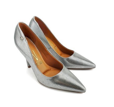 Sapato Scarpin Vizzano 1184.1501 Salto Alto Feminino Prata 2
