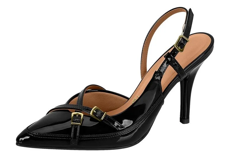 Sapato Slingback Vizzano 1184.1708 Feminino Preto 2