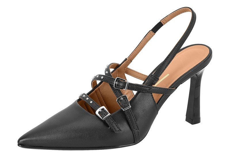 Sapato Scarpin Slingback Vizzano 1447.102 Feminino Preto 2