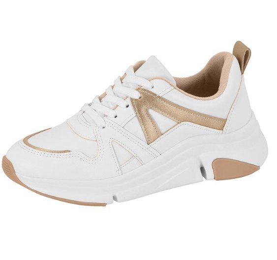 Tênis Casual Modare 7401.102 Feminino Branco/Dourado 2