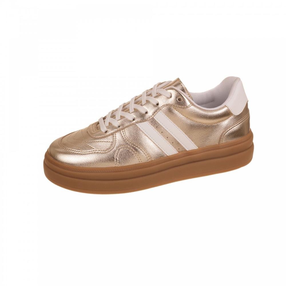 Tênis Casual Bebece T2111-044 Feminino Dourado 2