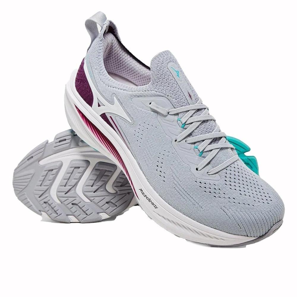 Tenis Mizuno Sunrise Feminino Cinza/Vinho 2