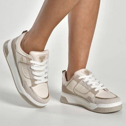Tenis Via Marte 232-006 Feminino Bege 3