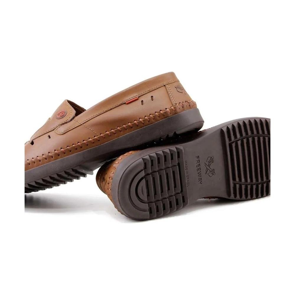 Mocassim em Couro Free Way Logan X 2 Masculino Havana 5
