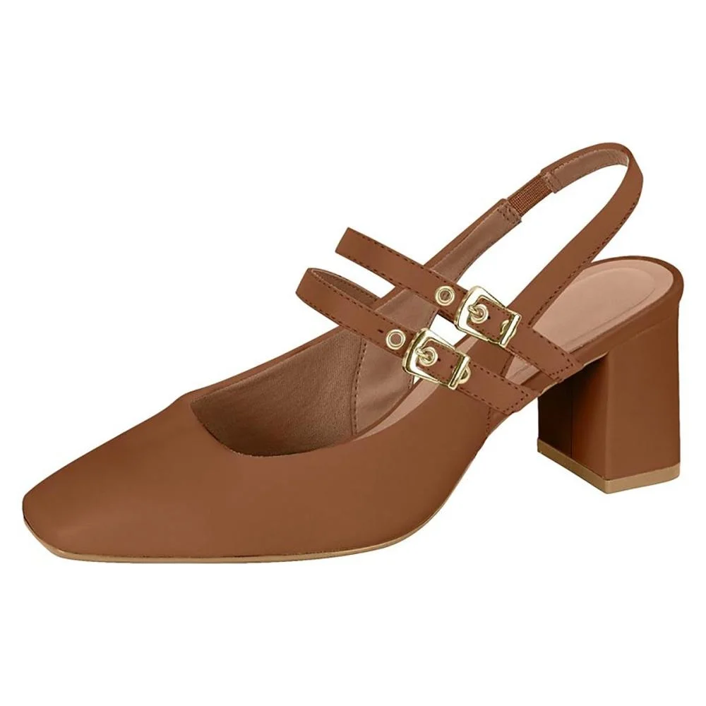 Sapato Chanel Slingback Vizzano 1373.112 Feminino Marrom 3