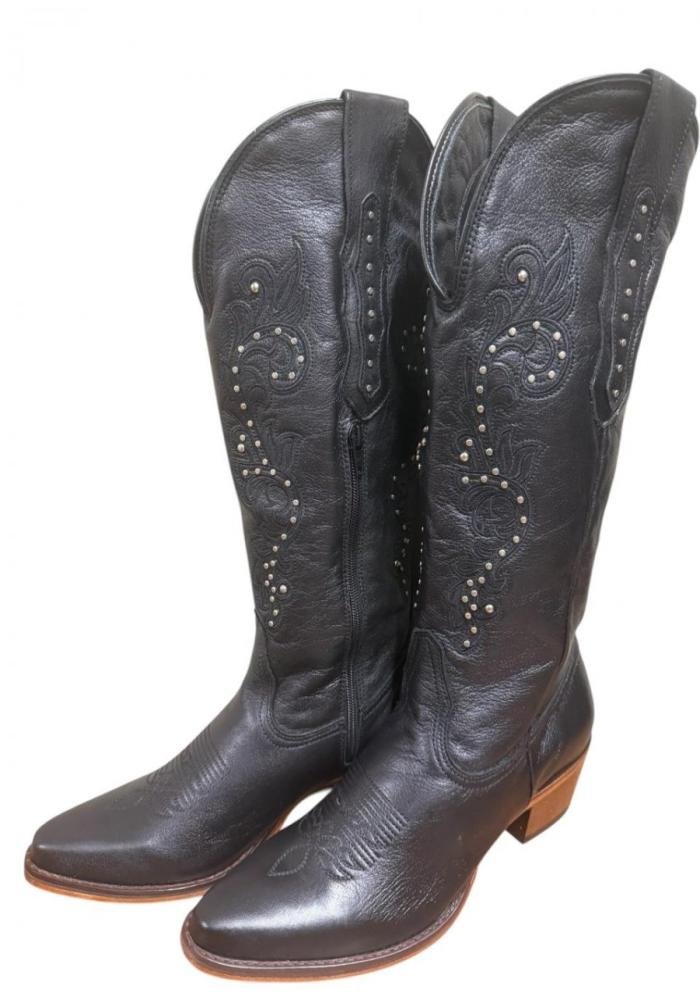 Bota Passo Country Cano Alto Livre 1400 Feminina Preto 2