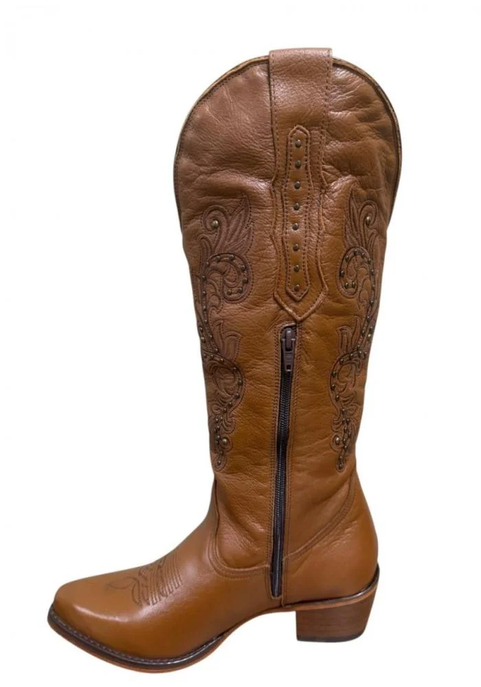 Bota Passo Country Cano Alto Livre 1400 Feminina Marrom 2