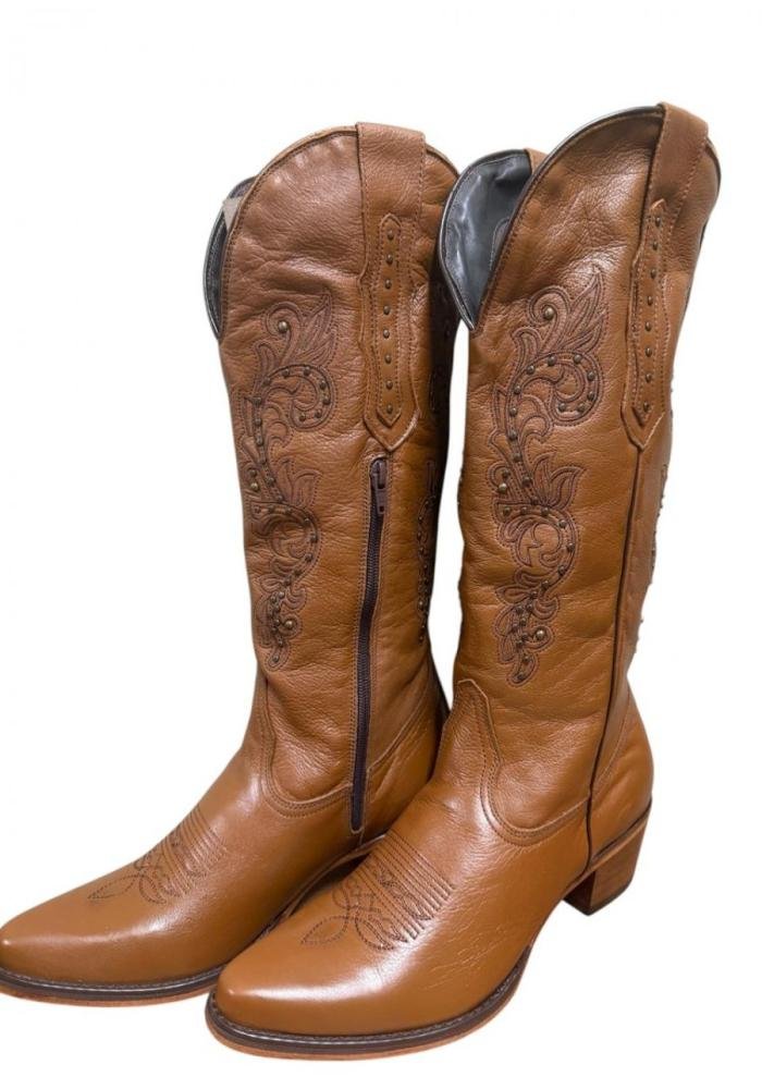 Bota Passo Country Cano Alto Livre 1400 Feminina Marrom 3