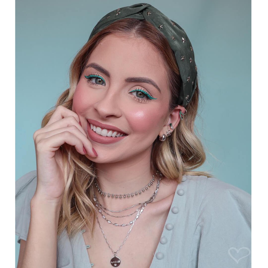 COLAR FEMININO AMOR ZIRCÔNIA FOLHEADO EM RÓDIO BRANCO Prata 2