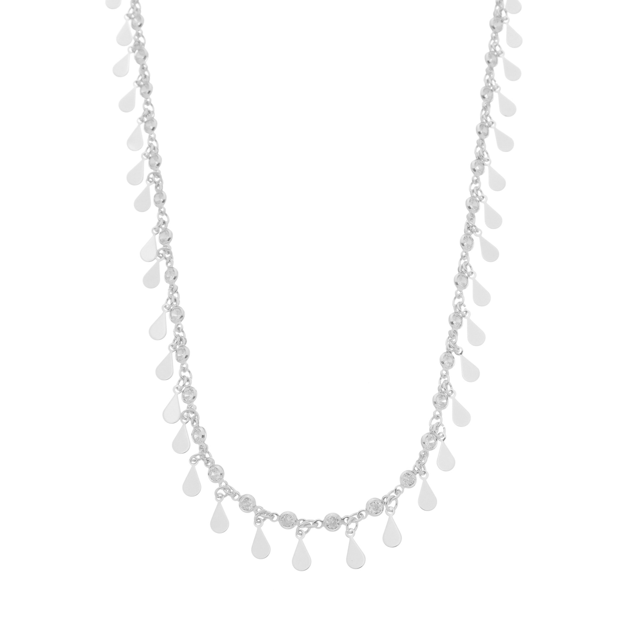 COLAR DE GOTINHAS SOFIA ZIRCÔNIAS FOLHEADO EM RÓDIO BRANCO