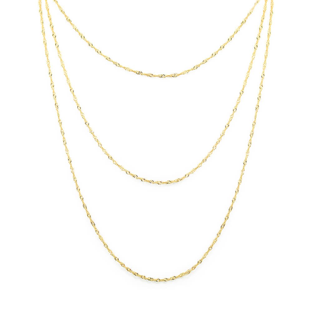 COLAR 3 VOLTAS AMELIA FOLHEADO A OURO 18K PIUKA