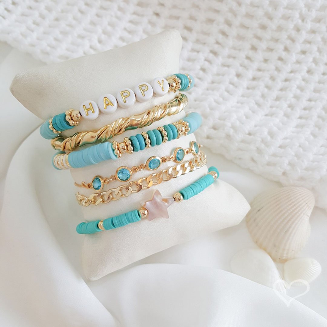 PULSEIRA FOLHEADA A OURO 18K AJUSTÁVEL ZIRCÔNIAS AZUL BETINA Dourado 3