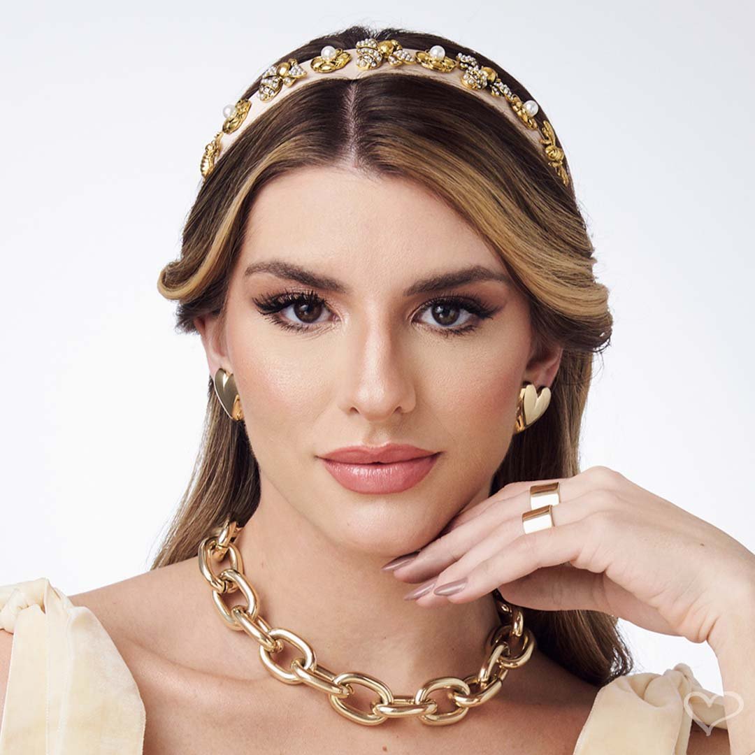 BRINCO DE CORAÇÃO LUISA G FOLHEADO A OURO 18K Dourado 5
