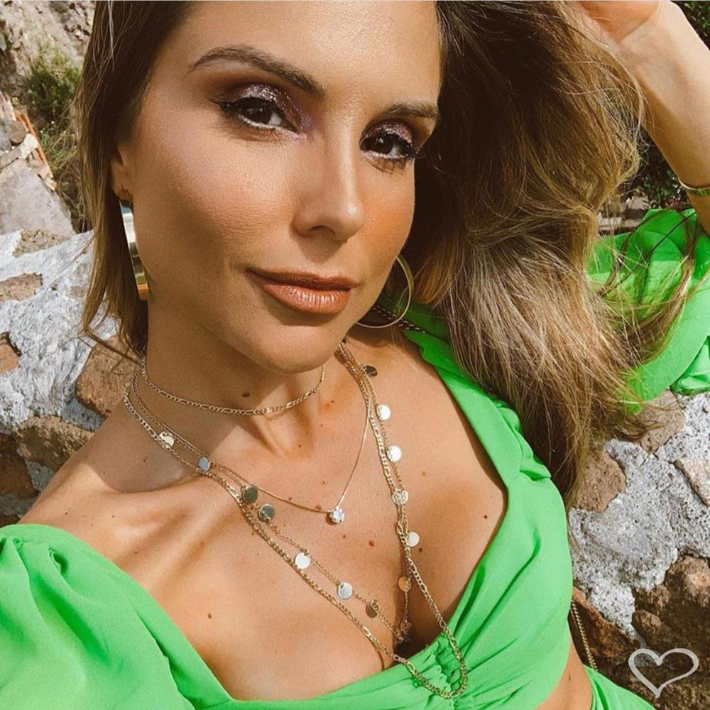 MIX DE COLARES THASSIA FOLHEADO A OURO 18K Dourado 5
