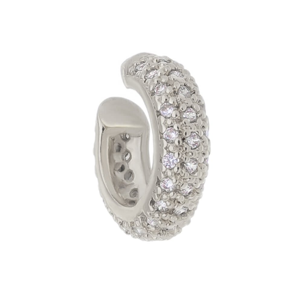 PIERCING DE ENCAIXE PIUKA AYLEEN ARGOLA ZIRCÔNIA CRISTAL FOLHEADO EM RÓDIO BRANCO