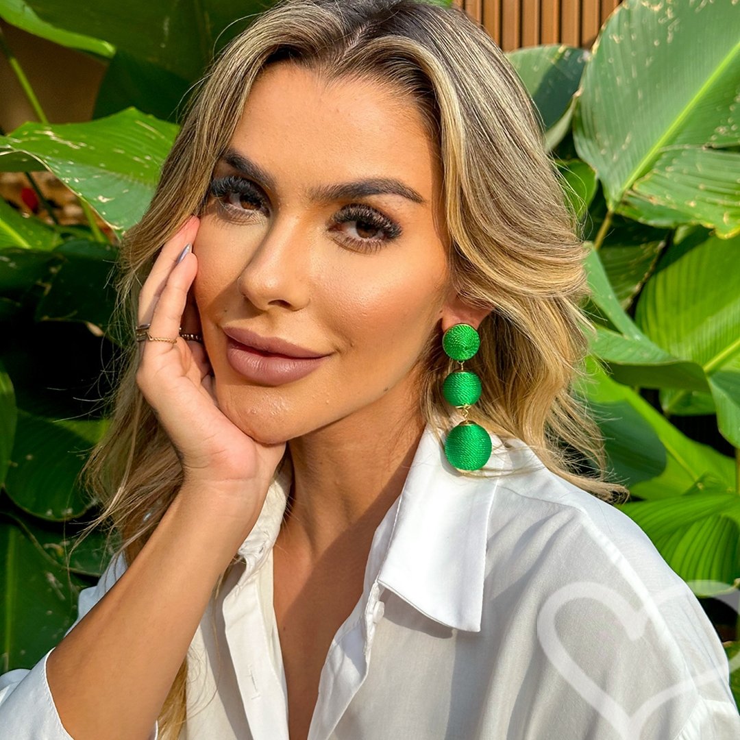 BRINCO BOLAS FIO VERDE BANDEIRA MARIA ELIMIA Verde Bandeira 4