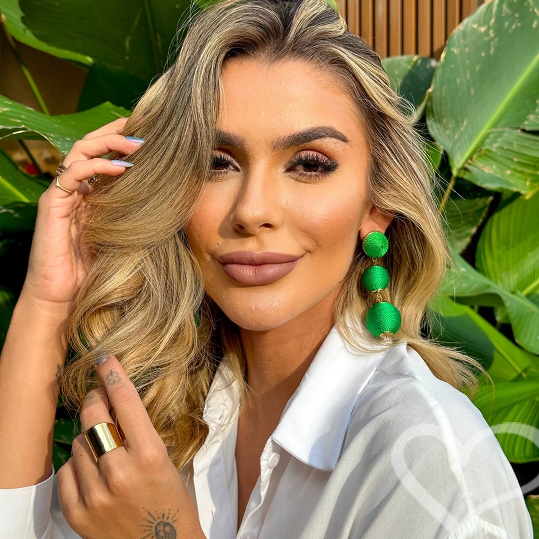 BRINCO BOLAS FIO VERDE BANDEIRA MARIA ELIMIA Verde Bandeira 5