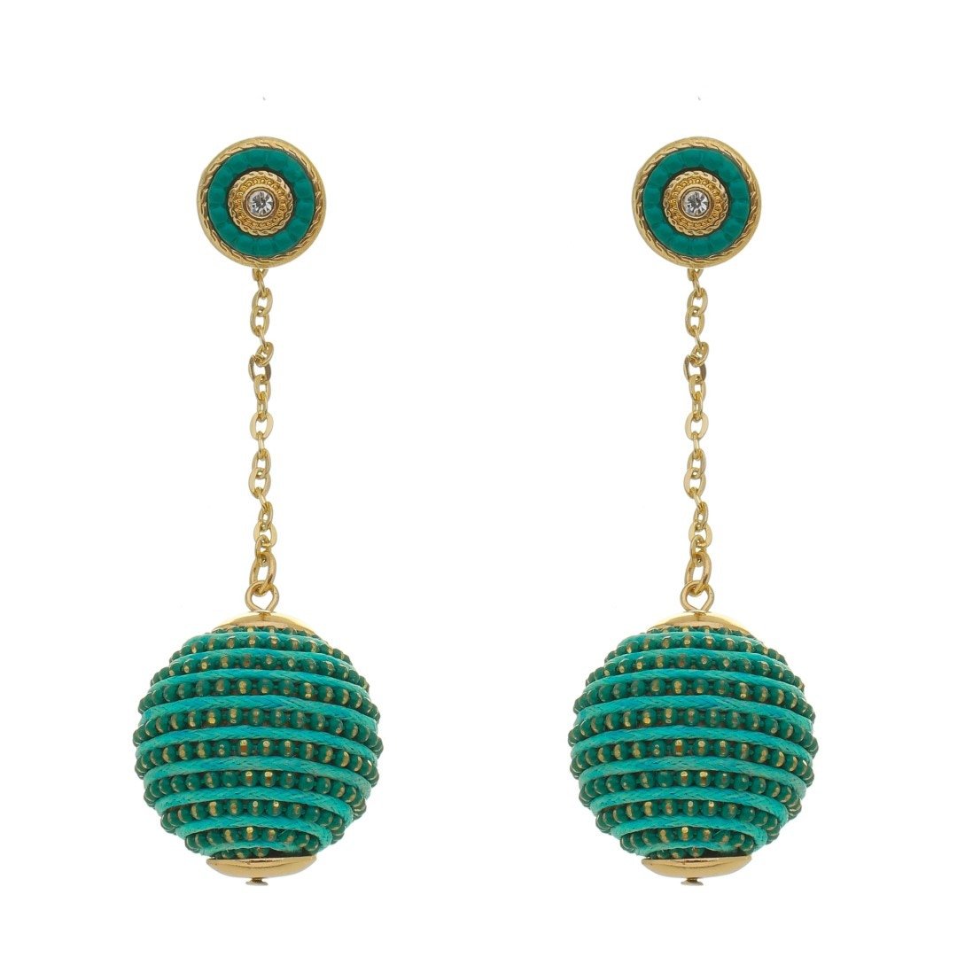 BRINCO BOLA FIO VERDE MARIA CLARA