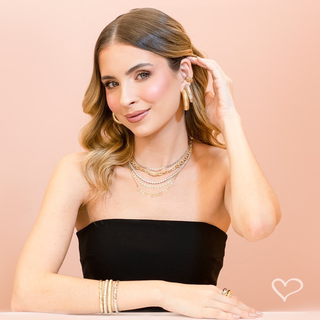COLAR STAY BEAUTIFUL ZIRCÔNIA FOLHEADO A OURO 18K Dourado 3