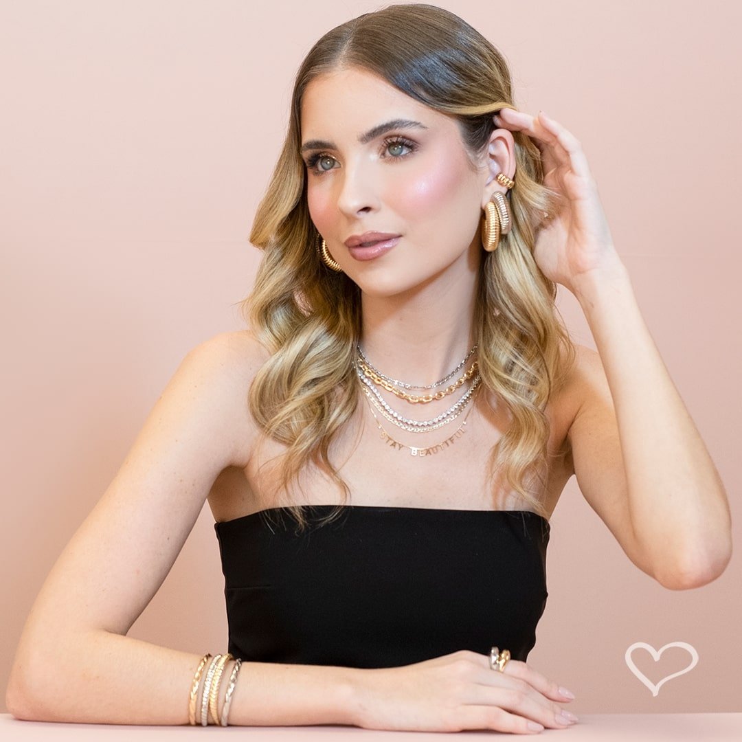 COLAR STAY BEAUTIFUL ZIRCÔNIA FOLHEADO A OURO 18K Dourado 4