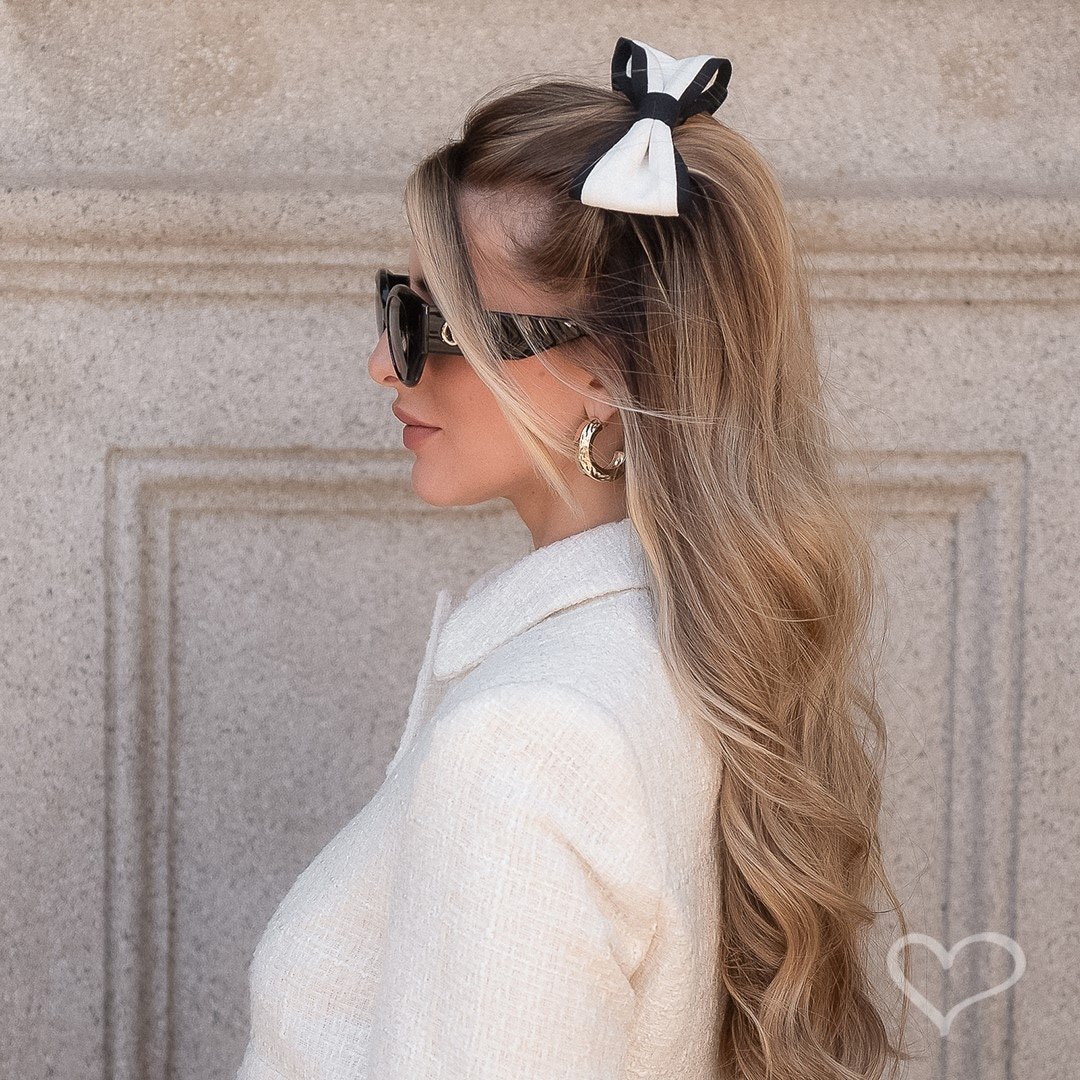 LAÇO DE CABELO LUCY LINHO PRETO E BRANCO Branco 3