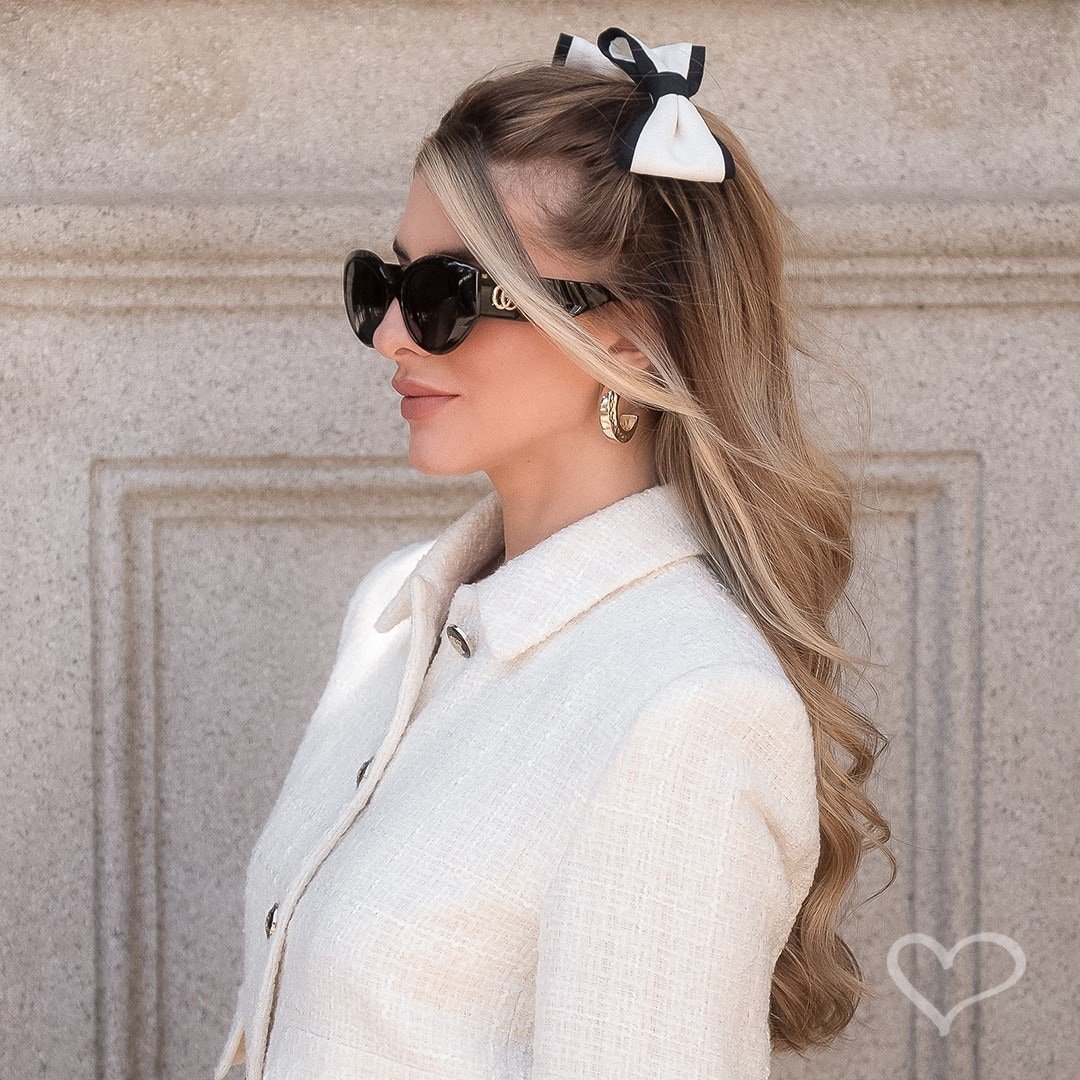 LAÇO DE CABELO LUCY LINHO PRETO E BRANCO Branco 4