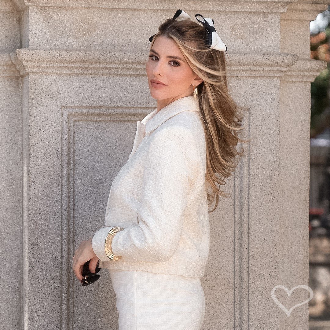 LAÇO DE CABELO LUCY LINHO PRETO E BRANCO Branco 6