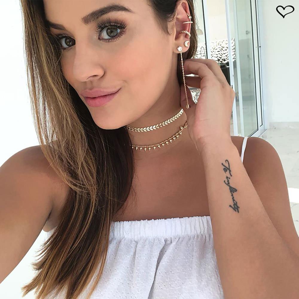 CHOKER FOLHINHAS FOLHEADO A OURO 18K KENDAL Dourado 3