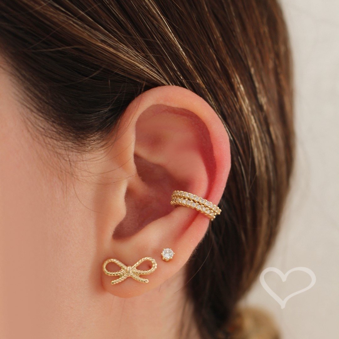 BRINCO NAT LACINHO FOLHEADO A OURO 18K Ouro 18K 3