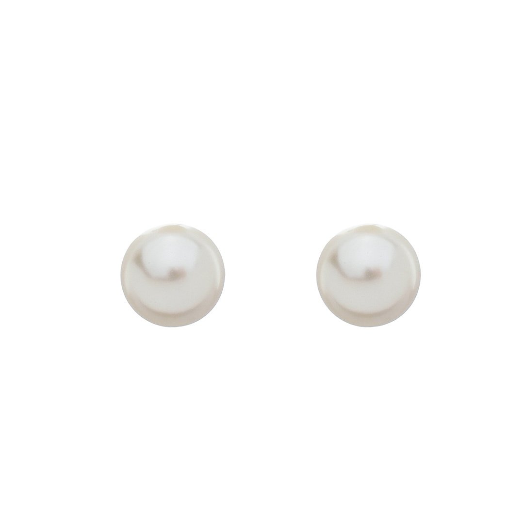 BRINCO DE PEROLA AUDREY G FOLHEADO EM RÓDIO BRANCO Rodio Branco 1