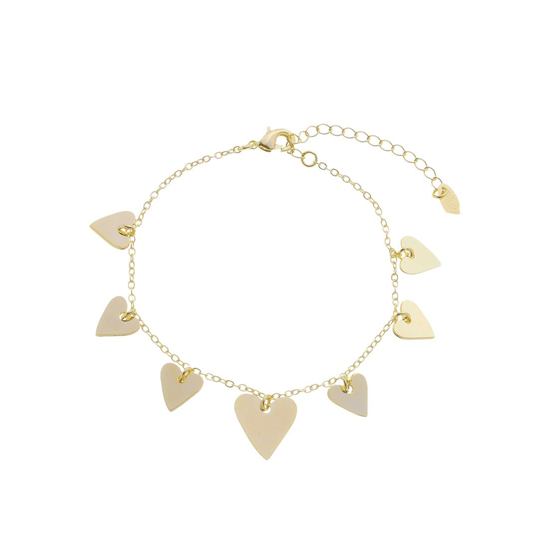 PULSEIRA CORAÇÕES PIUKA VINTAGE FOLHEADO A OURO 18K