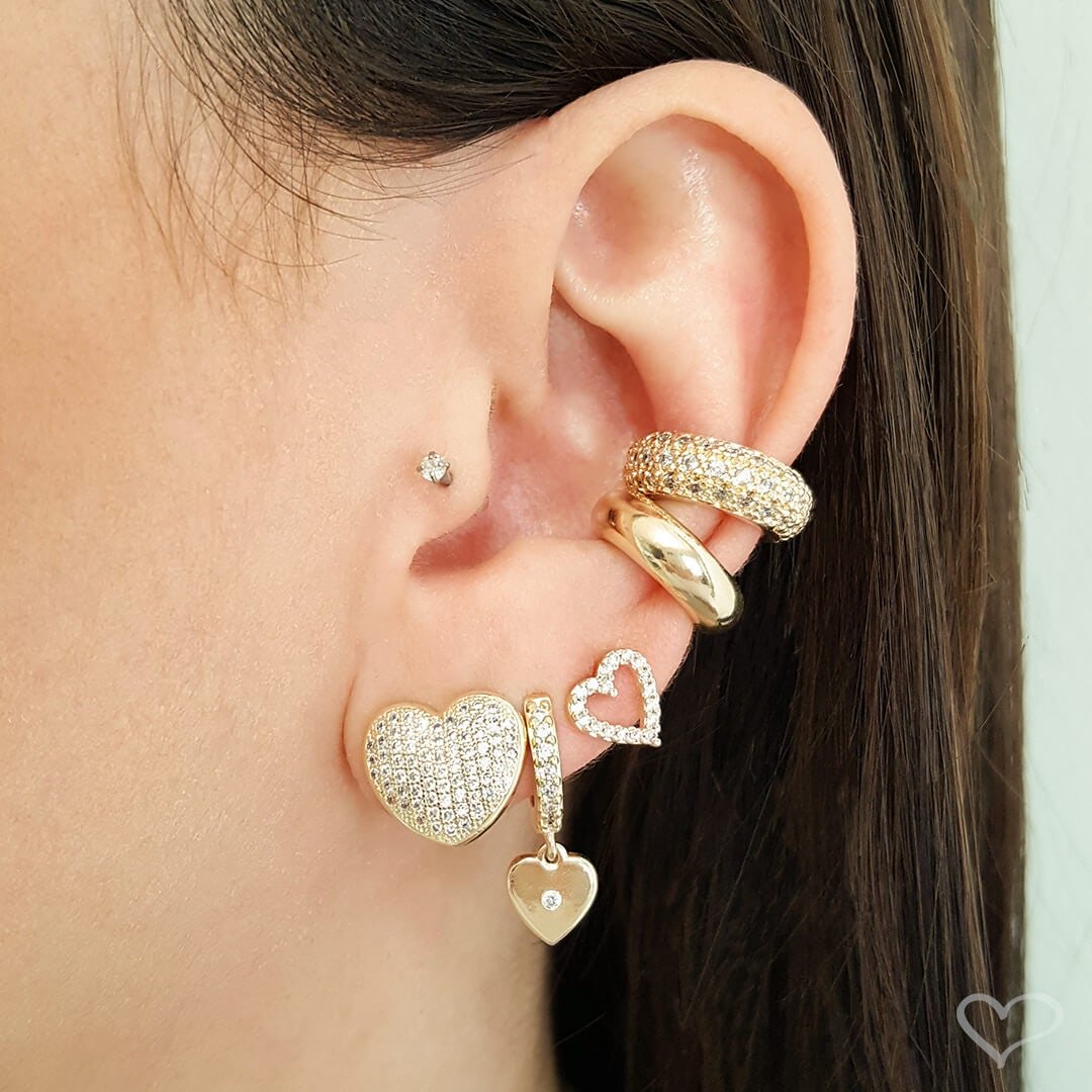 PIERCING DE FURO MINI PONTO DE LUZ HASTE 6MM ZIRCÔNIA PRATA PIUKA Prata 4