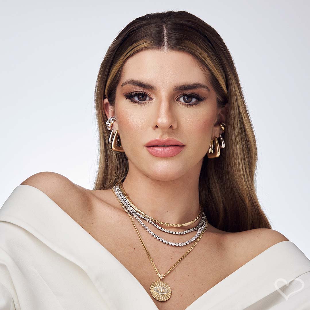 BRINCO ARGOLA TRIANGULAR EMILY P FOLHEADO EM RÓDIO BRANCO Rodio Branco 4