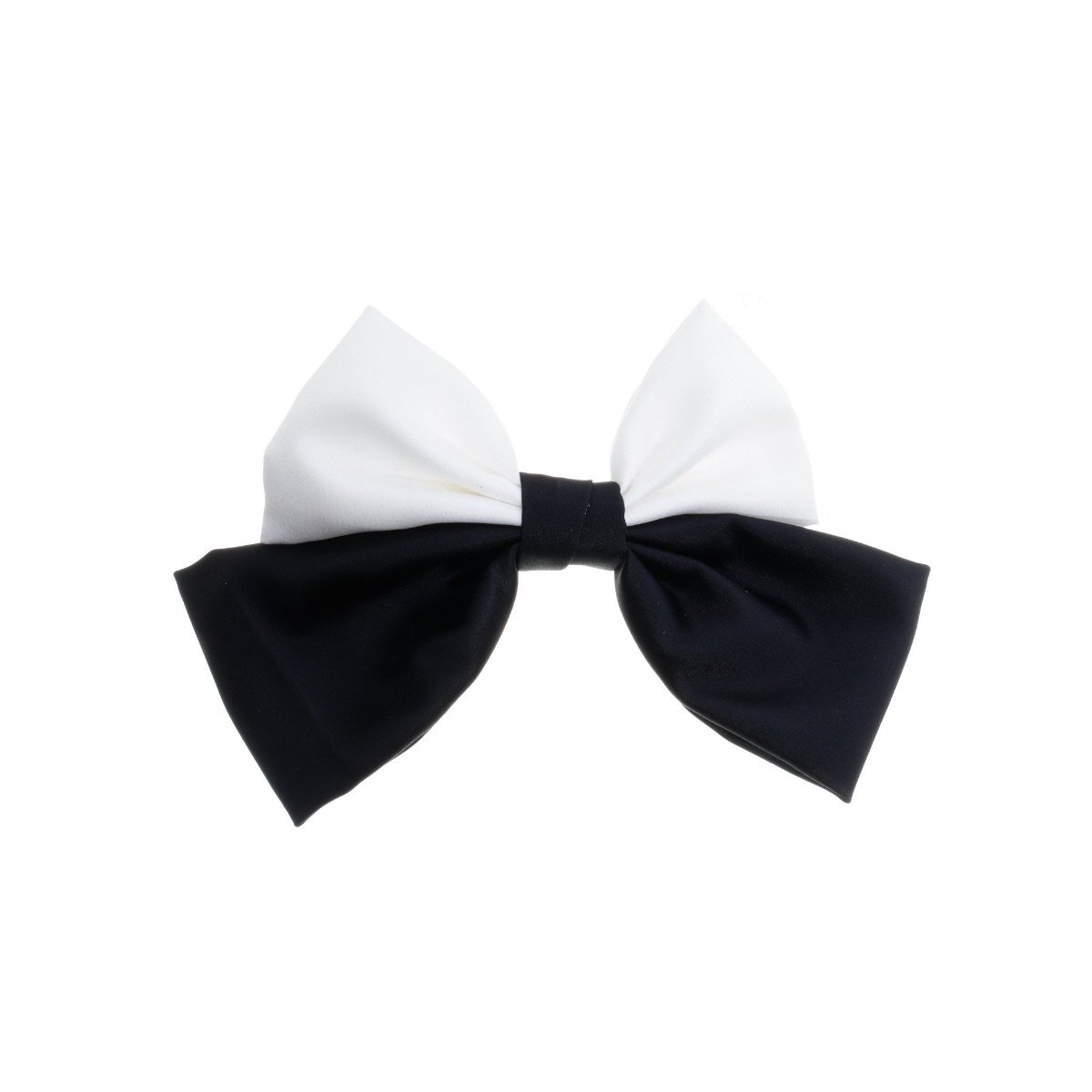 LAÇO DE CABELO CAROL CREPE ACETINADO PRETO E BRANCO Branco/Preto 2