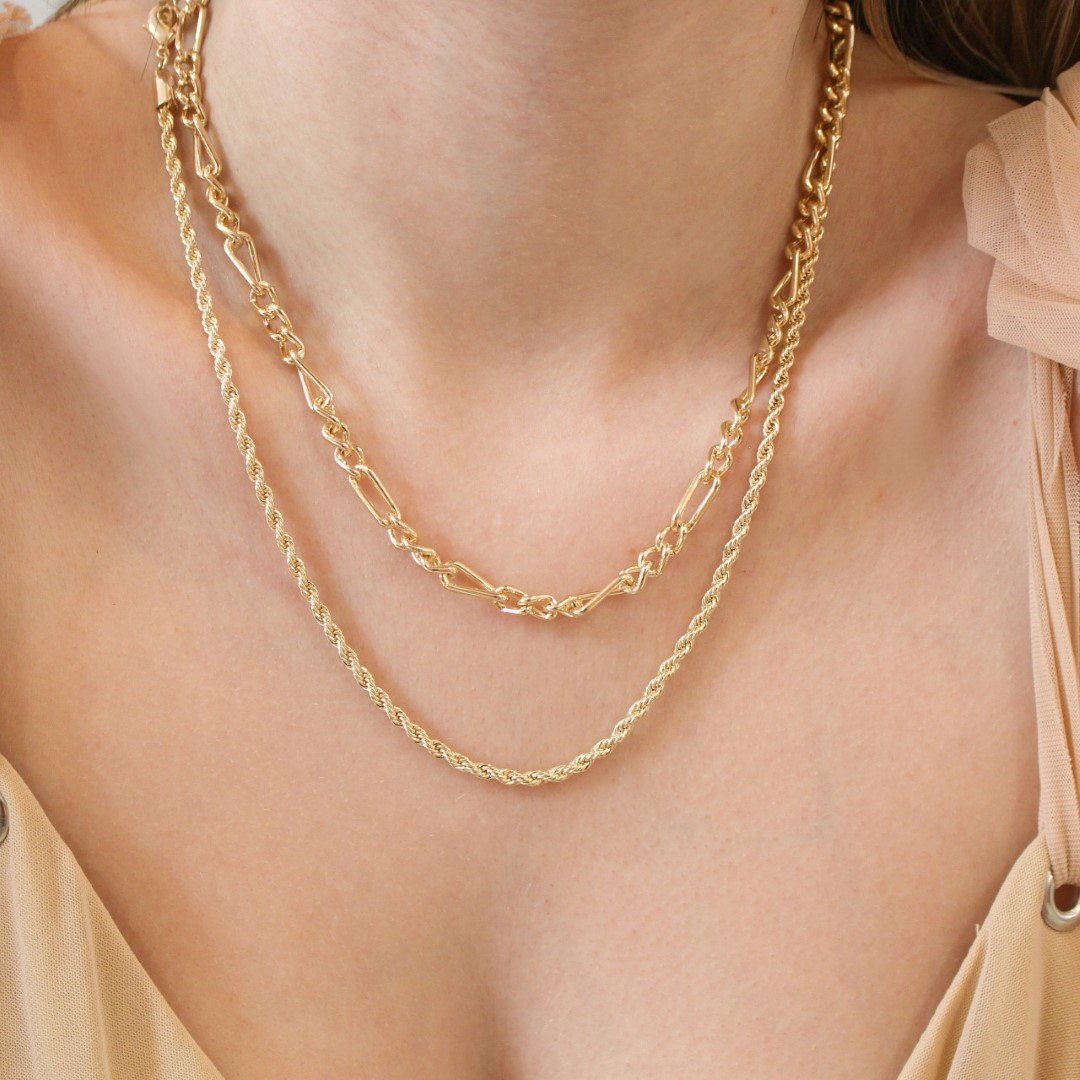 COLAR ELOS DAIANA FOLHEADO A OURO 18K Dourado 2