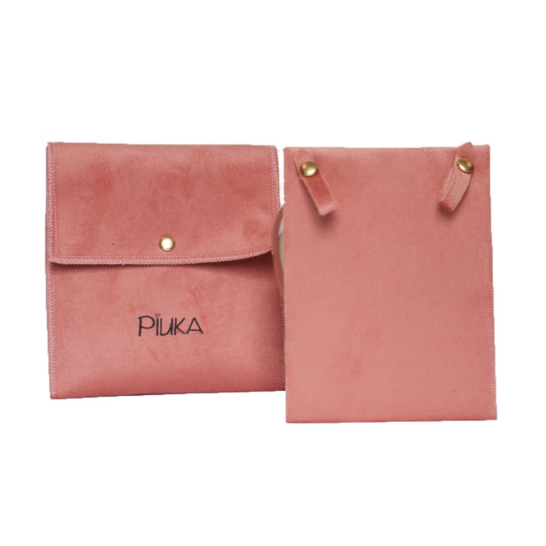 PORTA JOIAS ENVELOPE SUEDE ROSE PIUKA