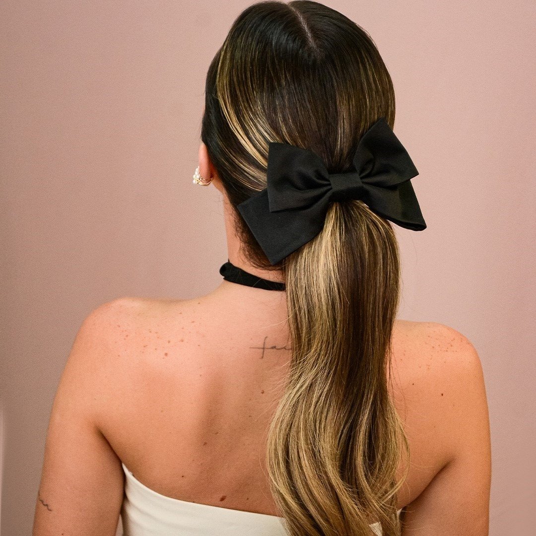 LAÇO DE CABELO LAIS CREPE ACETINADO PRETO Preto 2