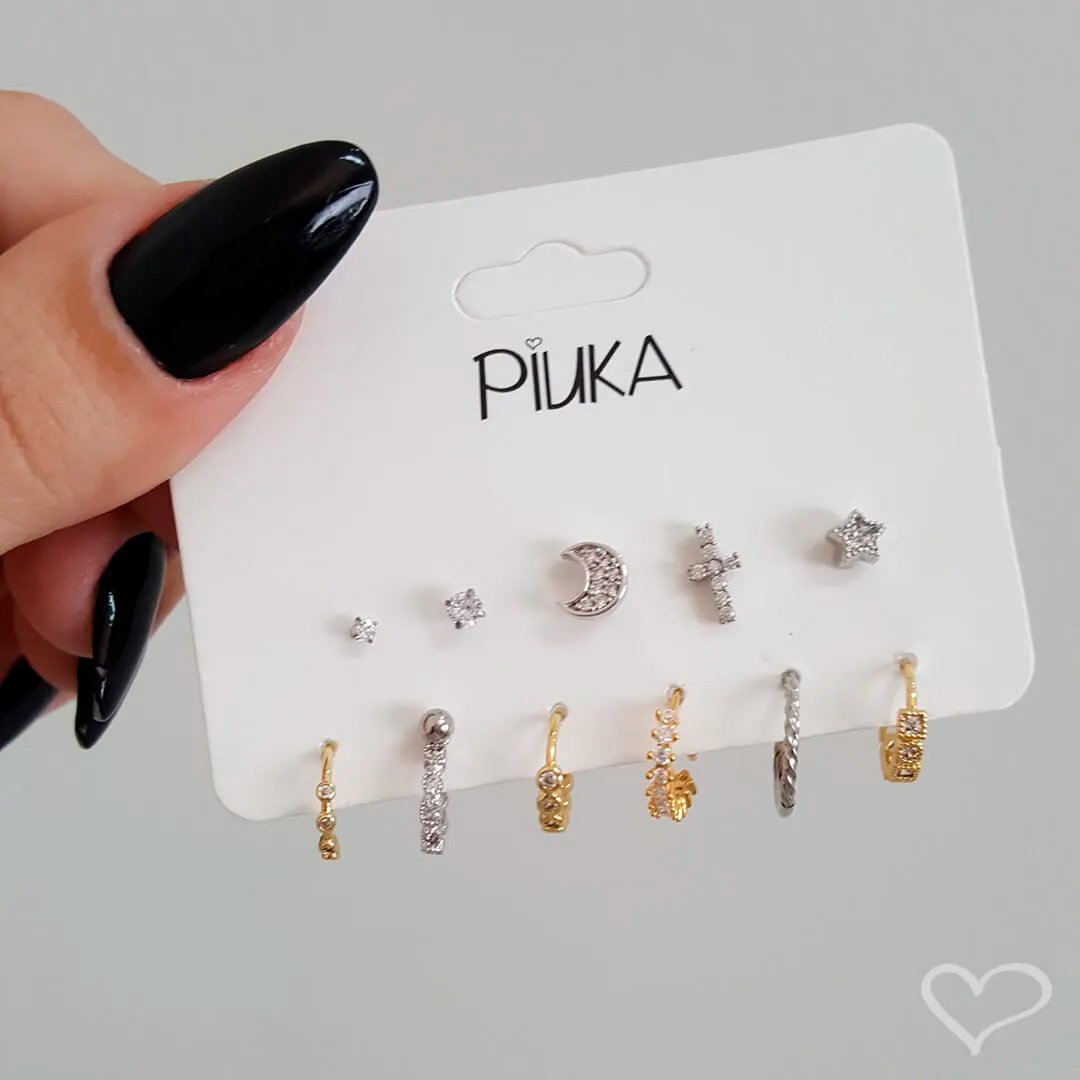 PIERCING DE FURO PIUKA NAYA ARGOLA SEGMENTO 8MM PRATA Prata 3
