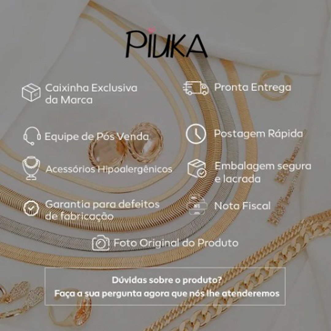 CONJUNTO COLAR E BRINCO PONTO DE LUZ ALICE ZIRCÔNIA FOLHEADO A OURO 18K Dourado 4
