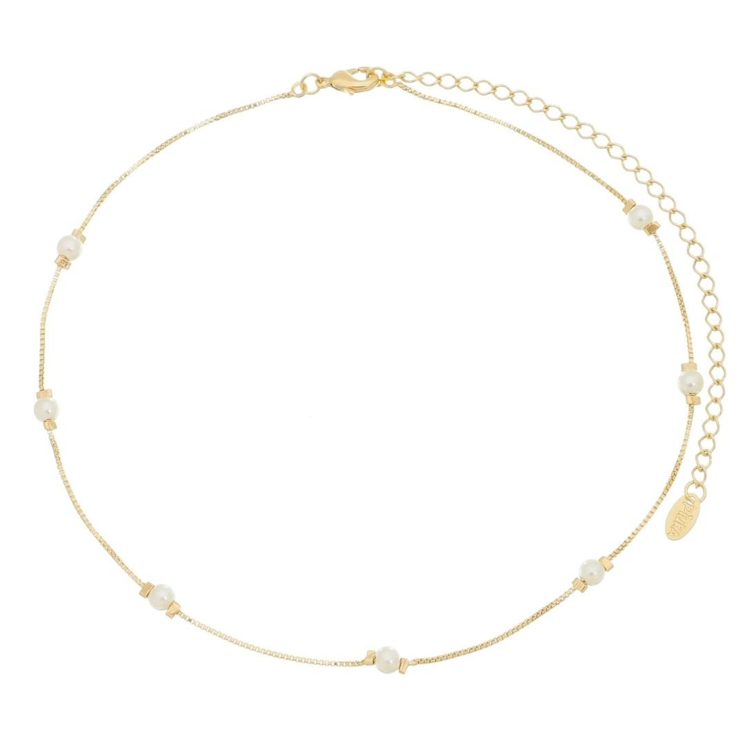 CHOKER PIUKA ALANIS PÉROLAS FOLHEADO A OURO 18K