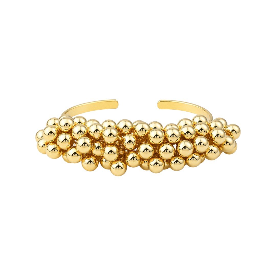 BRACELETE GAYA ESFERAS FOLHEADO A OURO 18K Dourado 1