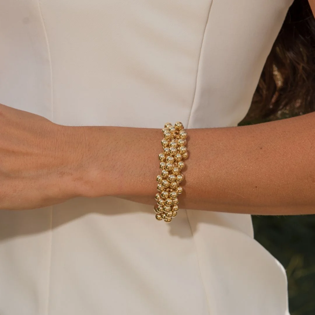 BRACELETE GAYA ESFERAS FOLHEADO A OURO 18K Dourado 2