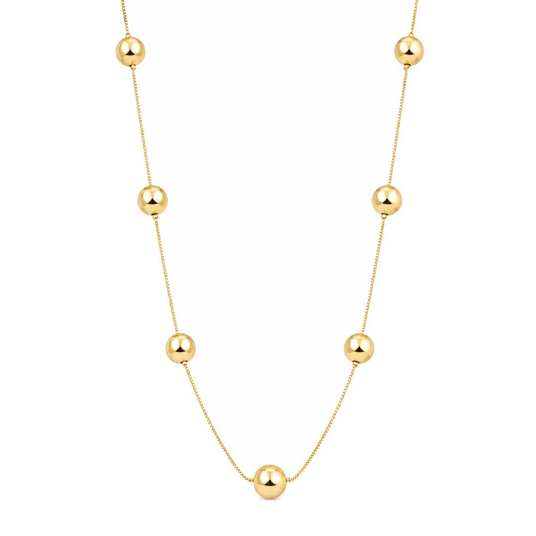 COLAR CURTO ESTELA ESFERAS FOLHEADO A OURO 18K Dourado 1